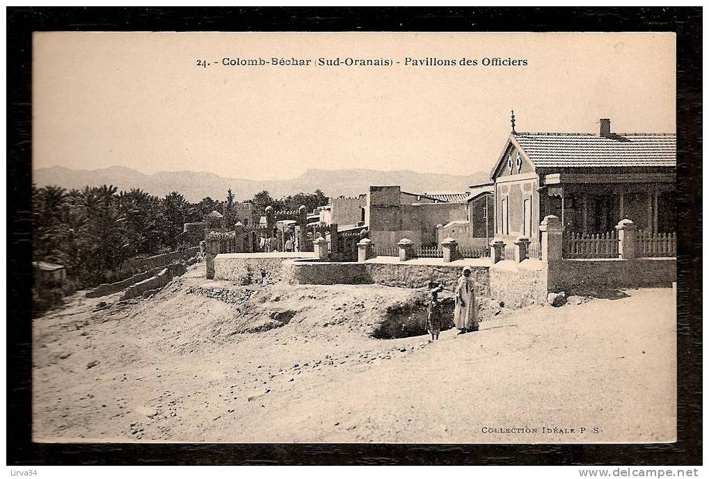 CPA AFRIQUE -VILLAGES D'ALGÉRIE- COLOMB-BECHARD- 1er GROUPE D'AVIATION  LE PAVILLON DES OFFICIERS- ANIMÉ-