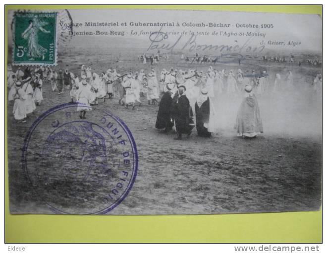 Djenien Bou Rezg Colomb Bechar la fantasia  l Agha Si Moulay Oct 1905 Cachet  Geiser