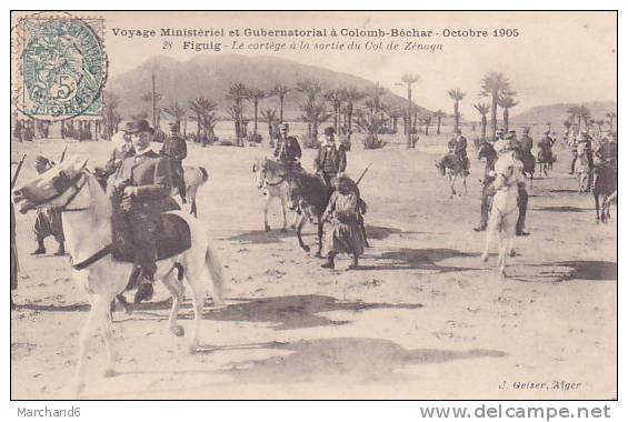 ALGERIE.FIGUIG.VOYAGE MINISTERIEL ET GUBERNATORIAL A COLOMB BECHAR LE CORTEGE