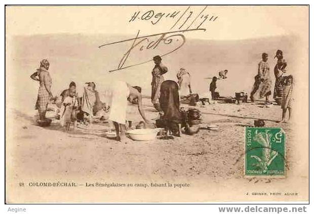 ALGERIE - ref no  62- colomb-bechar- les senegalaises au camp- j geiser photographe alger    - bon etat
