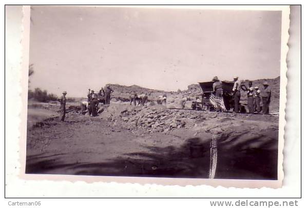 Algérie - Nebkat - Photo format 8.8 x 6.1 cm prise le 1/09/50 PK. 96 de la ligne d´Abadla - crue de l´Oued Béchar
