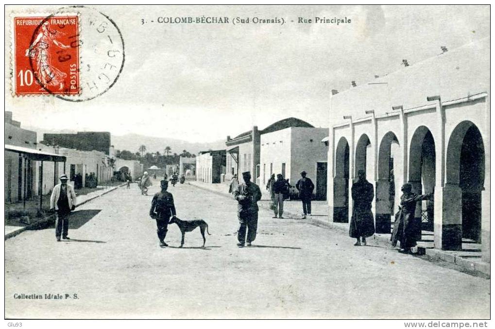lot 2 CPA - Colomb - Béchar (Algérie) - Rue principale + Pavillons des officiers