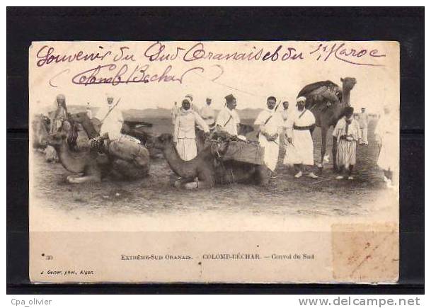 ALGERIE Colomb Béchar Convoi du Sud, Dromadaires, beau plan, ed Geiser 30, Extrème Sud Oranais, 190?