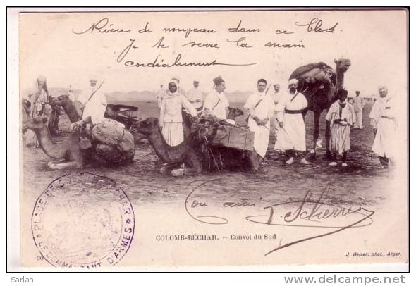 ALGERIE , Tampon; Place de Taghit , Geiser N° 30 , COLOMB BECHAR , Convoi du Sud