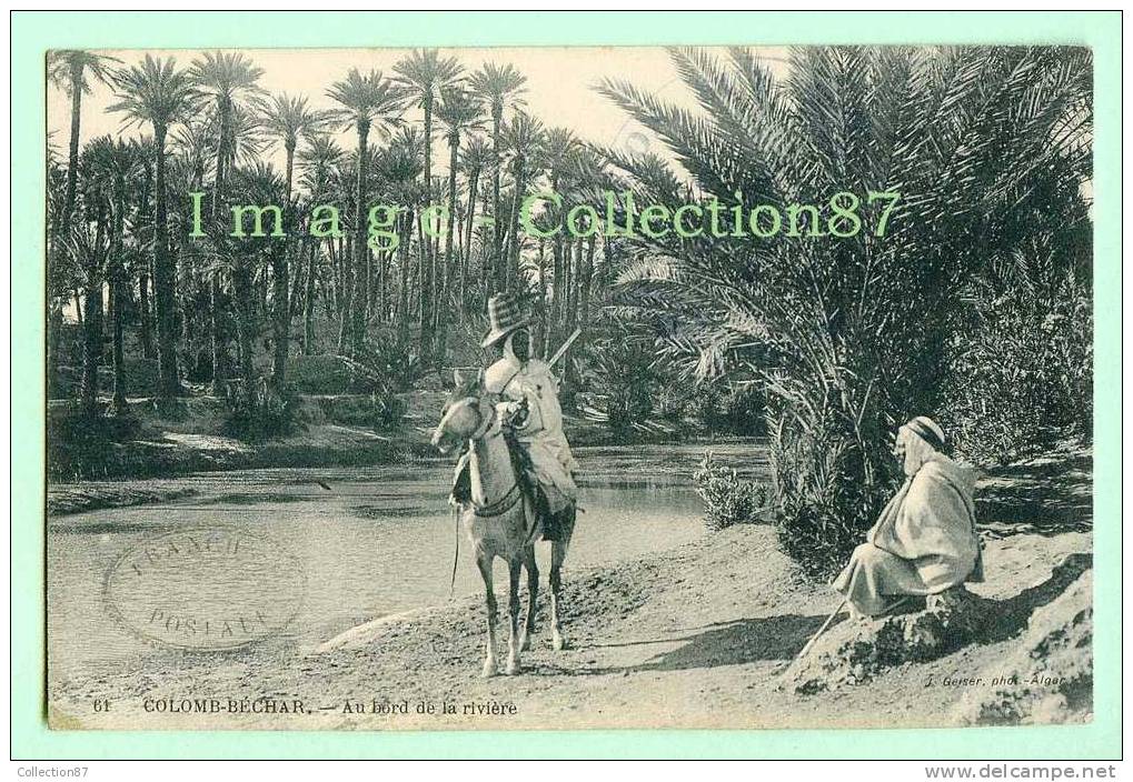 AFRIQUE - ALGERIE - COLOMB BECHAR - AU BORD de la RIVIERE