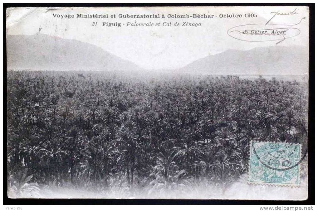 Voyage Ministériel et Gubernatorial à Colomb Béchar - Octobre 1905 - Figuig - Palmeraie et Col de Zénaga -