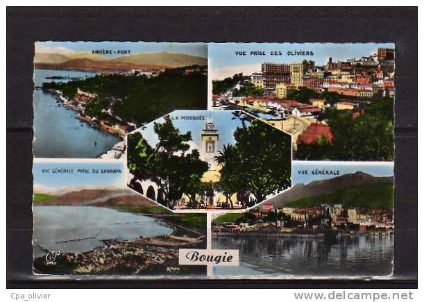 ALGERIE Bougie Multivue, Port, Vue Générale, Mosquée, ed CAP 159, CPSM 9x14, 1957