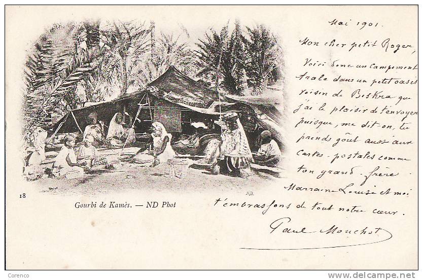 9619    GOURBI DE KAMES    (  BISKRA)    campement  trala    circulée  1901  très bon état