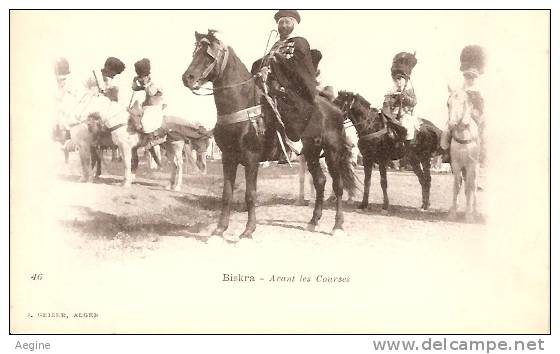 ALGERIE- ref no 702- biskra -  avant les courses - j geiser , alger photo  - bon etat