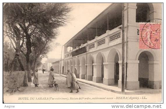ALGERIE- ref no 857- hotel du sahara -biskra - jeanjean proprietaire - - bon etat