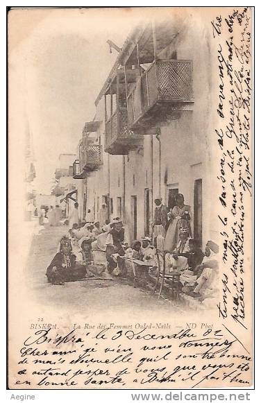 ALGERIE- ref no 803- biskra  - la rue des femmes ouled nails -   -bon etat