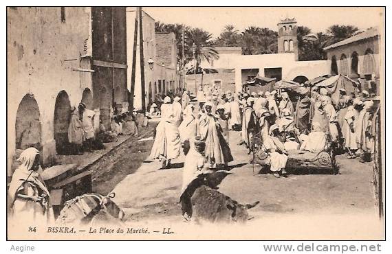 ALGERIE- ref no 737- biskra - la place du marché- bon etat
