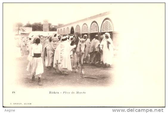 ALGERIE- ref no 700- biskra - place du marché- j geiser ,alger photo  - bon etat