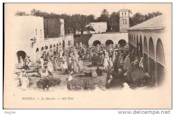 ALGERIE- ref no 699- biskra - le  marché- nd phot - bon etat