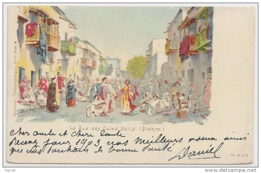 cpa precurssuer Algerie Biskra La Rue des Ouled Nails