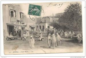 Biskra (Algérie)  Le café maure env 1909 (animée).