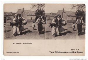 Algérie   BISKRA   Danseur arabe       cpa stéréoscopique