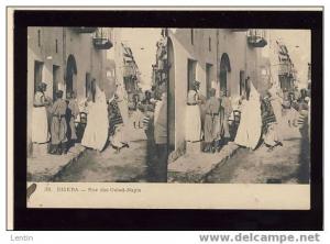 VUES STEREO  ELD - 38 - algérie - biskra - rue des ouleds-nayls