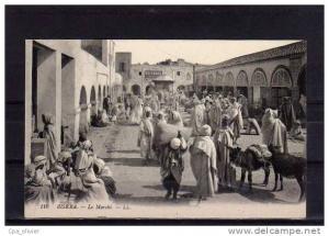 ALGERIE Biskra Marché, bien animée, ed LL 116, 191?