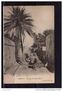 ALGERIE Biskra Rue des Bains Maures, animée, Dromadaire, ed ND 1, 190?
