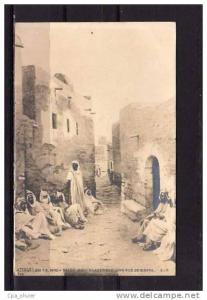 ALGERIE Biskra Rue, bien animée, d'après Tableau de Lazergues, Salon 1901, ed SIP 13, dos 1900