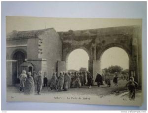 SETIF  (Algérie)   La Porte de Biskra  -  Carte animée  (avec cachet de la Mairie)