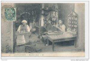 ALGERIE ** CONSTANTINE   bijoutiers juifs animée gros plan ( judaica ) . edit . L L . N°41 .