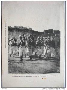 Constantine 3eme Zouaves Route du Champ de Tir Concert Tirailleurs Richoux 7/10/1906
