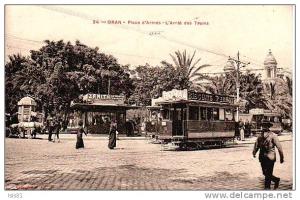 Algérie - Tramways - Z555 - Oran - Place d'Armes - Arrêt des Trams - bon état