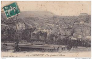 AFRIQUE,ALGERIE,CONSTANTI NE  en 1912,vue ancienne de la ville,Médersa,édition  Euréka,rare
