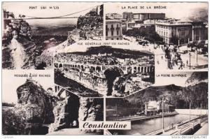 AFRIQUE,ALGERIE FRANCAISE,AFRICA,CONSTANT INE EN 1956,cachet perlé recherché