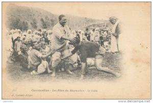D D341 /  CPA -ALGERIE-  CONSTANTINE   -   LES FETES DU RHAMADAN  LA LUTTE