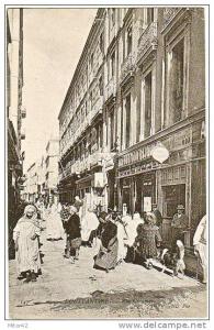 3-Costantine-Algerie Francaise-Rue Caraman-Animé-v.1906 x Paris-Timbre 5c. France.