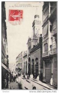 CONSTANTINE 30 LA RUE NATIONALE ET LA GRANDE MOSQUEE  (ANIMATION) 1912