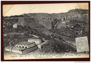 Cpa  Algérie  Constantine le pont Sidi Rached , les abattoirs et la Ville   RAM6