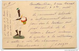 Carte Gaufrée - CONSTANTINE - Homme jouant du tambour