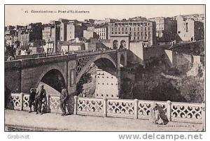 ALGERIE CONSTANTINE  PONT D´EL KANTARA BELLE ANIMATION CAVALIER NON ECRITE TBE