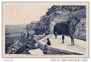 ALGERIE CONSTANTINE  LE BOULEVARD DE L´ABÎME ANIMEE avec SOLDAT ECRITE SUPERBE