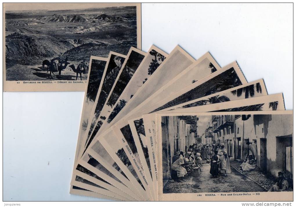 BISKRA et environs 11 Cartes,totes différentes et neuves.