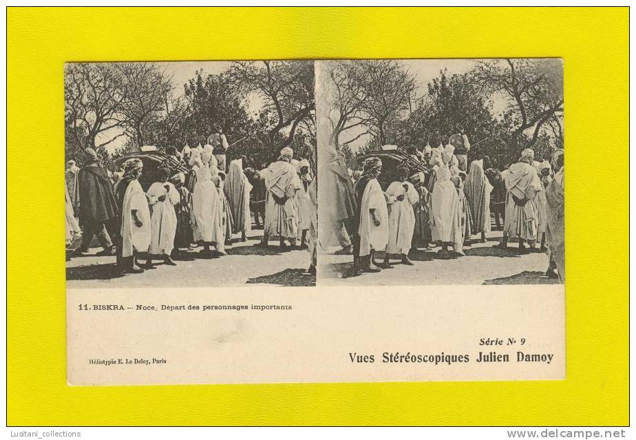..... POSTCARD STEREOVIEW BISKRA ALGERIA julien damony