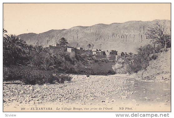 EL KANTARA,Le Village Rouge vue prise de l'Oued, Biskra, Algeria, 00-10s