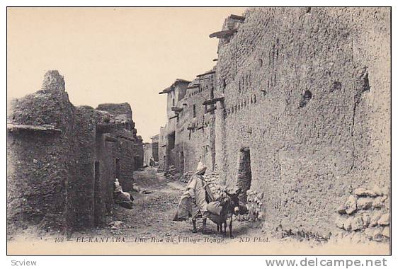 EL KANTARA, Una Rue de Village Rouge, Biskra, Algeria, 00-10s