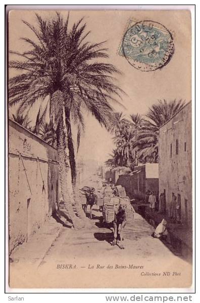 ALGERIE , BISKRA , La rue des bains Maures , ND