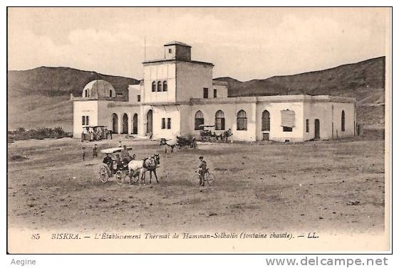 ALGERIE- ref no 739- biskra - etablissement thermal de hamman solhalin -fontaine chaude - bon etat