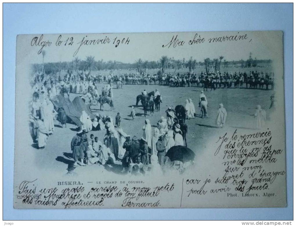 BISKRA    Le CHAMP  de  COURSE  -  TB animation  XXX  1904