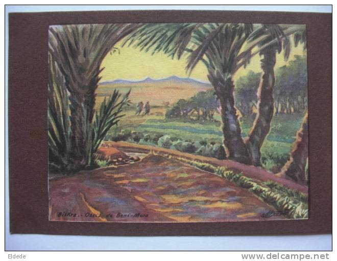 Illustrée H. Pouyé Couleur Edit. La salamandre Biskra Oasis de Beni Mora