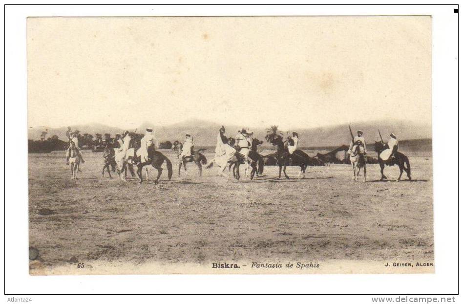 BISKRA - FANTASIA DE SPAHIS     (ALGERIE)