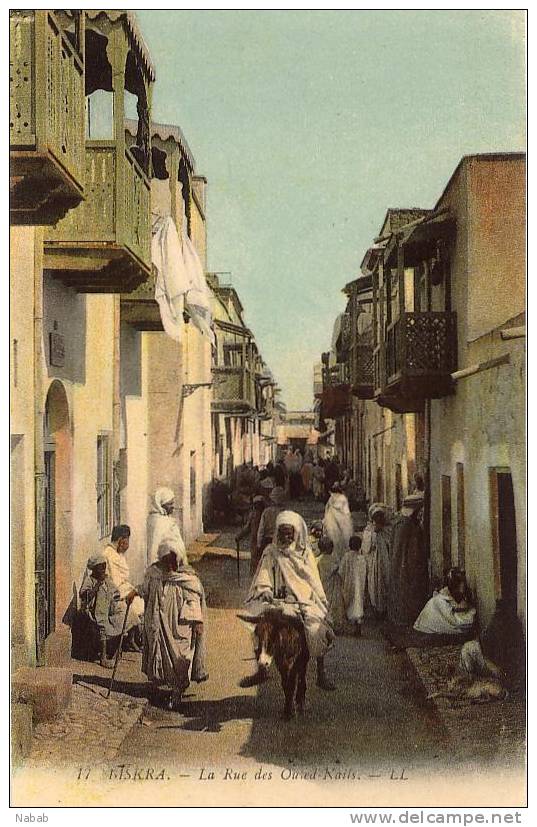 NK-BI 026-Algérie-Biskra-La rue des Ouled Naïls-Trés animé-Ane--L.L.