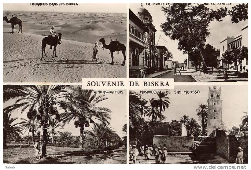 NK-BI 031-Algérie-Biskra-Souven ir multi-vue-Vrai Photo-CAP-
