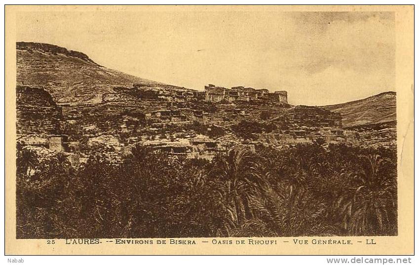 Algérie-L'Aurès-Environ de Biskra-Oasis de Rhoufi-Vue Générale-L.L.